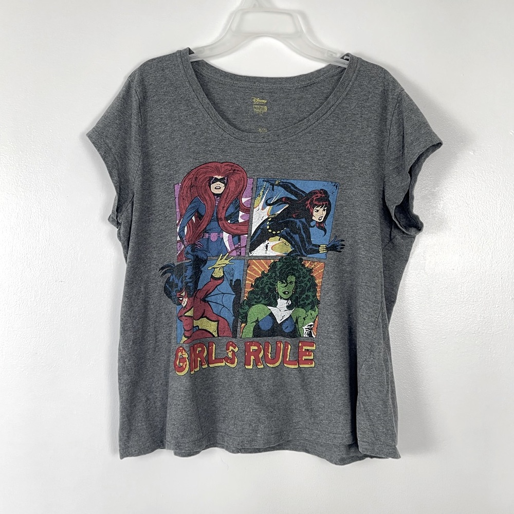 Disney Store Marvel Girls Rule T-Shirt Top Juniors Jr Size XXL